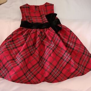 Red Plaid Dress with Black Bow